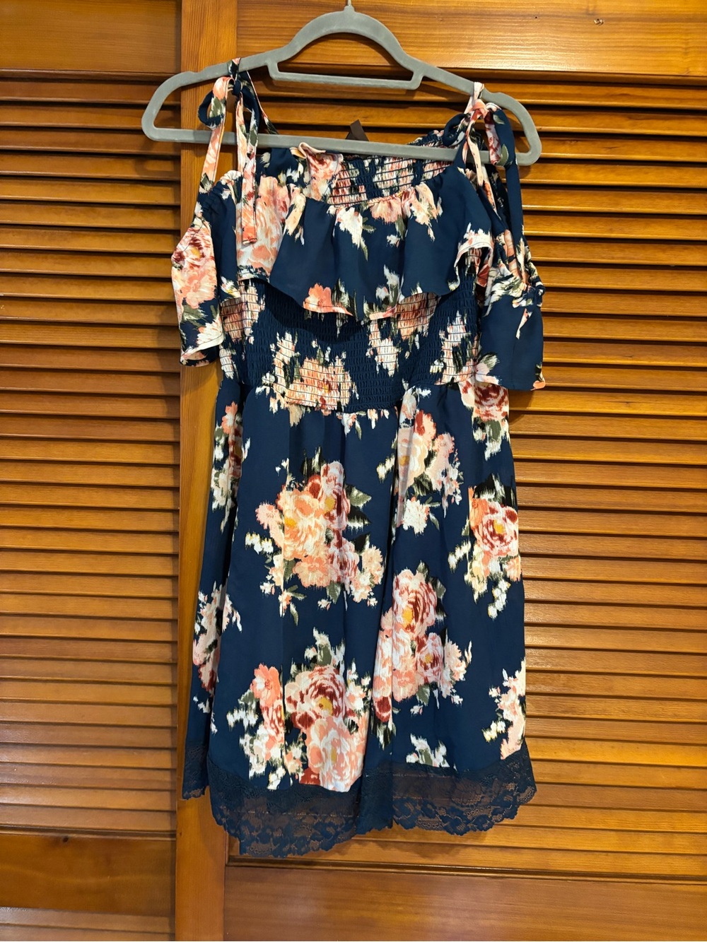 Torrid Navy Floral Cold-Shoulder Summer Dress